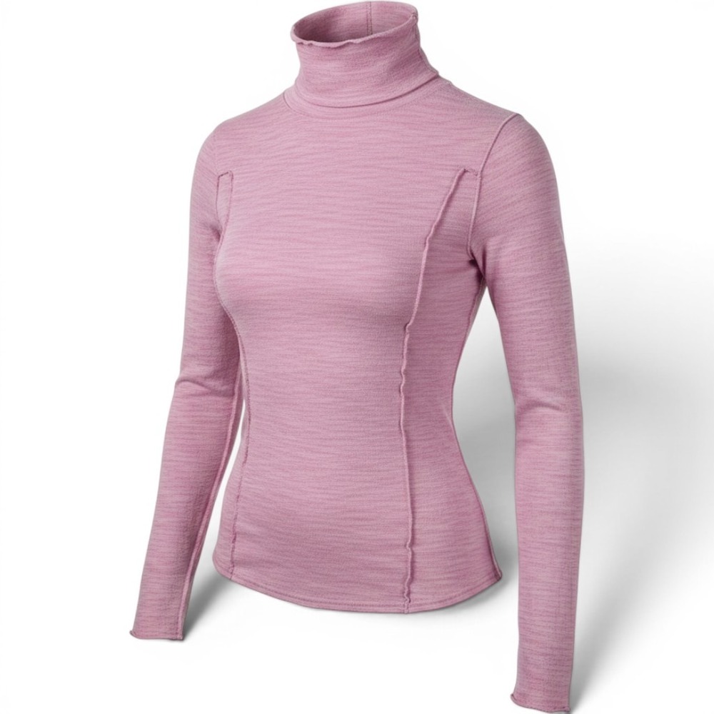 We The Free Pink Free People Exposed Seam Long Sleeve Top Women's Large